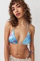 Out From Under Blue Rose Tie-Back Triangle Bikini Top