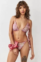 Out From Under Printed Corsage Frill Bikini Top