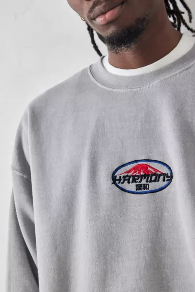 UO Harmony Grey Embroidered Sweatshirt
