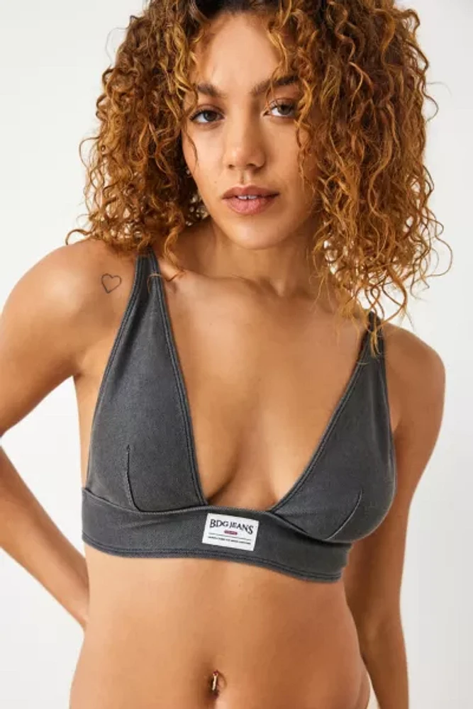 BDG Denim V-Neck Triangle Bralette