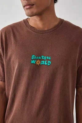 UO Brown Beautiful World Tee