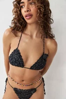 Out From Under Glitter Knit Bikini Top