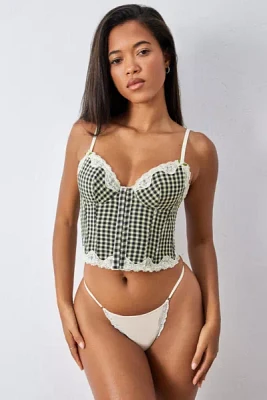 Out From Under Clover Gingham Corset Top