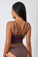 Out From Under Markie Chocolate Stripe Print Seamless Ribbed Cami