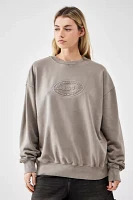 BDG Washed Grey Embossed Logo Sweatshirt