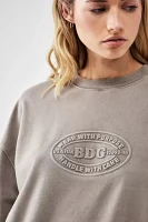 BDG Washed Grey Embossed Logo Sweatshirt