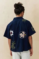 Ayker Navy Slub Embroidered Shirt