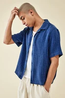 BDG Indigo Triple Gauze Short-Sleeved Shirt