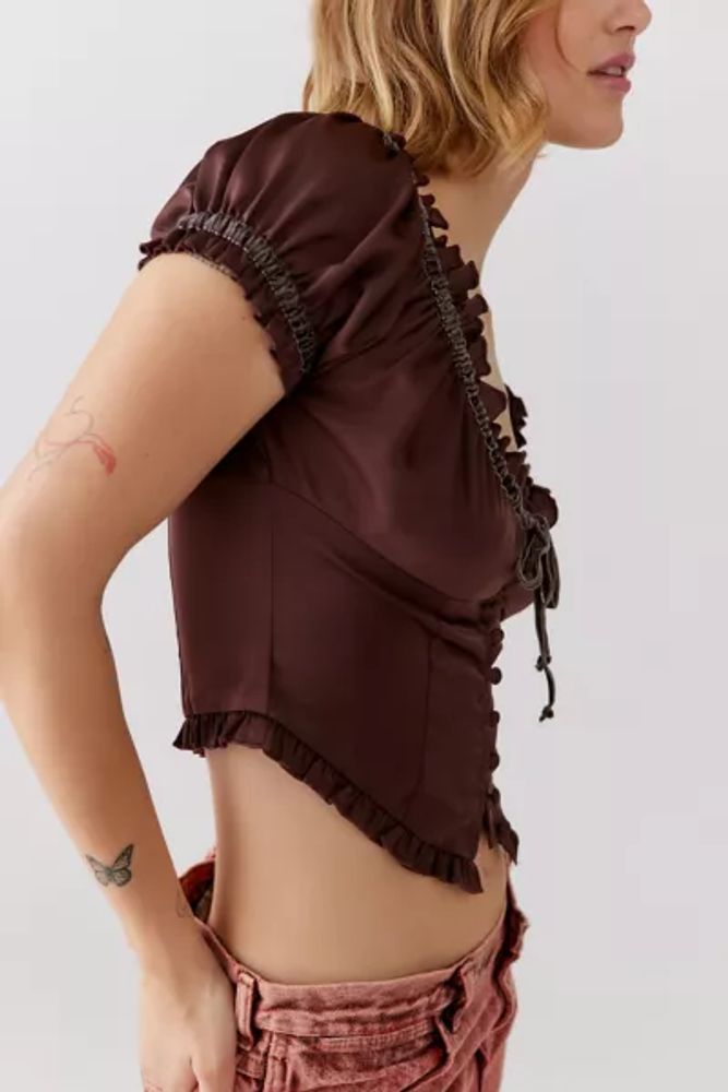Urban Outfitters UO Abigail Ruffle Corset Top