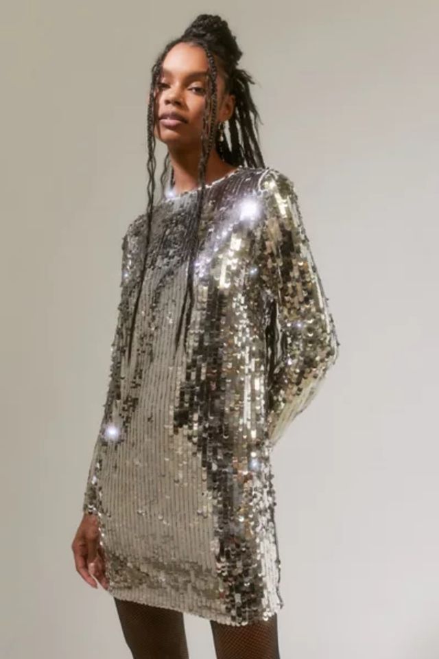 Urban Outfitters Glamorous Iridescent Sequin Long Sleeve Mini Dress | The  Summit
