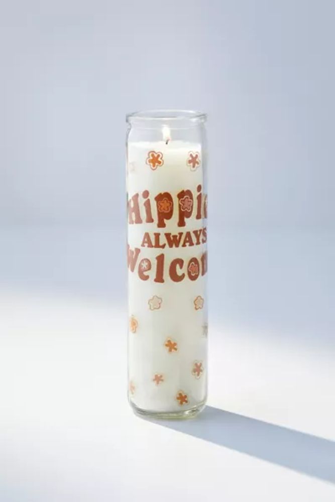 Graphic Glass Pillar Candle