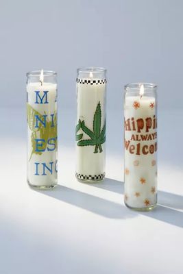 Graphic Glass Pillar Candle