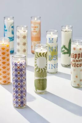 Graphic Glass Pillar Candle