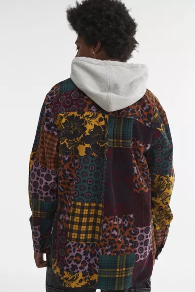 UO Patterned Cord Hooded Overshirt