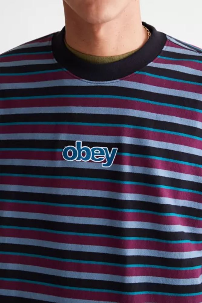 OBEY Anden Stripe Crew Neck Sweatshirt