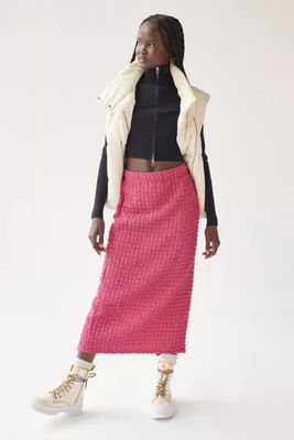 UO Kimmy Bubble Knit Midi Skirt
