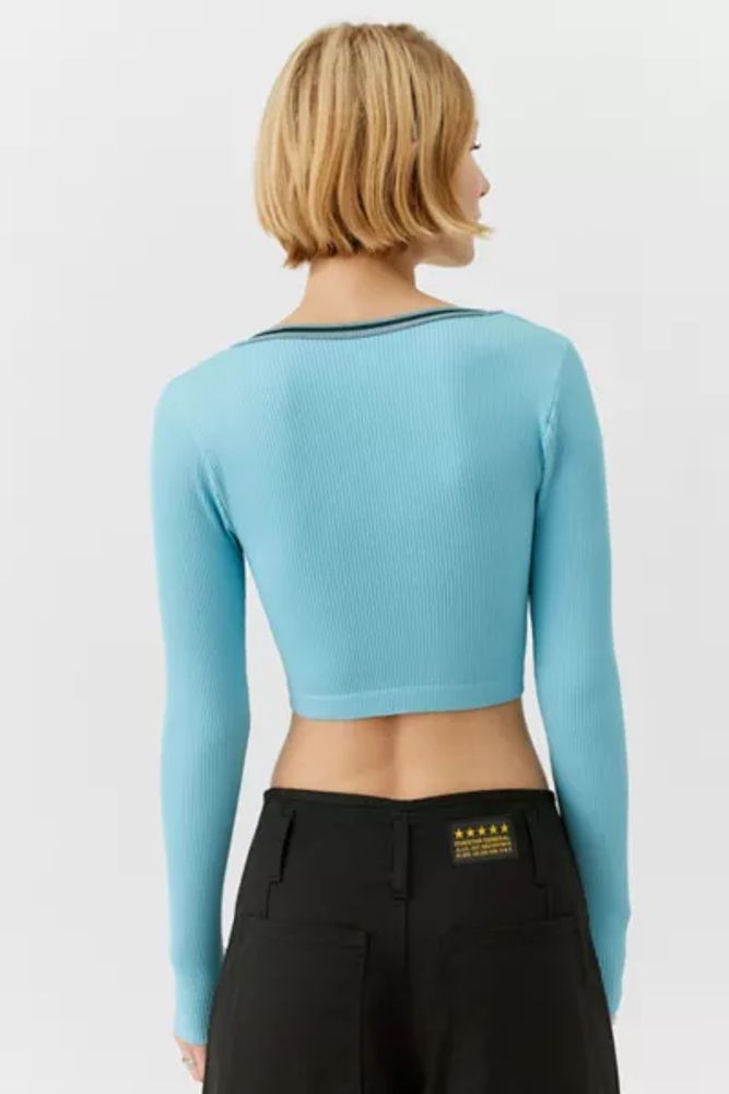 Out From Under Go For Gold Seamless Cropped Long Sleeve Top