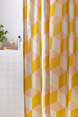 3D Checker Shower Curtain