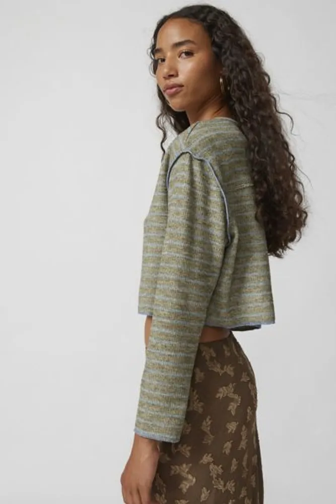 UO Parker Notch Neck Ribbed Long Sleeve Top