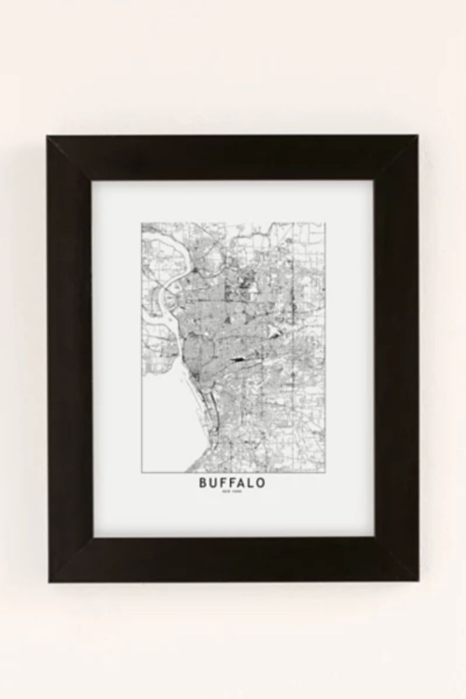 multipliCITY Buffalo White Map Art Print