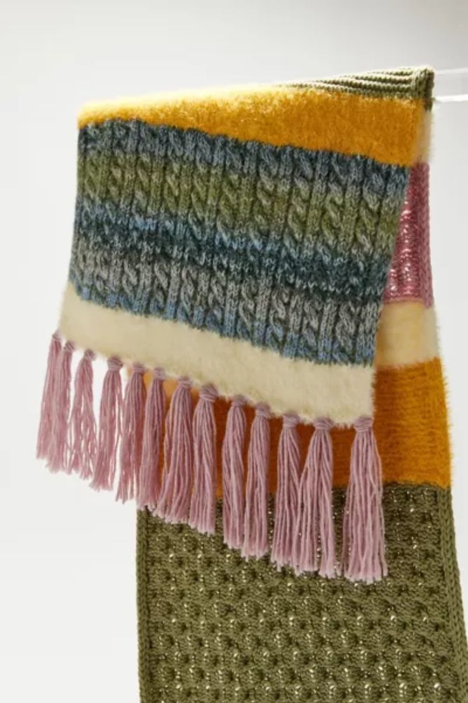 Mixed Knit Craft Scarf