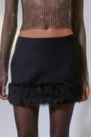 UO Milla Faux Fur Trim Mini Skirt
