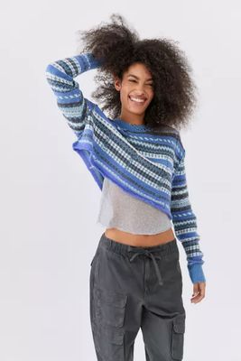 BDG Nico Distressed Cropped Sweater