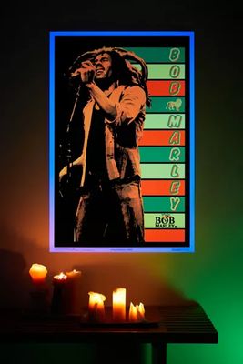 Bob Marley Blacklight Poster
