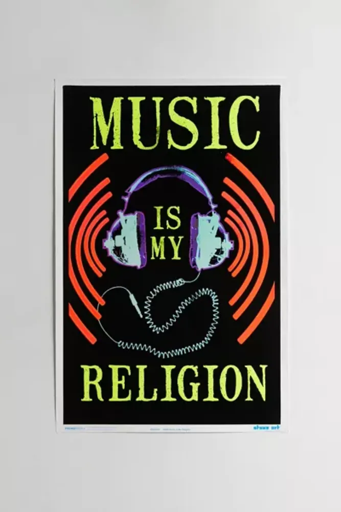 Music Is My Religion Blacklight Poster