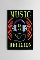 Music Is My Religion Blacklight Poster