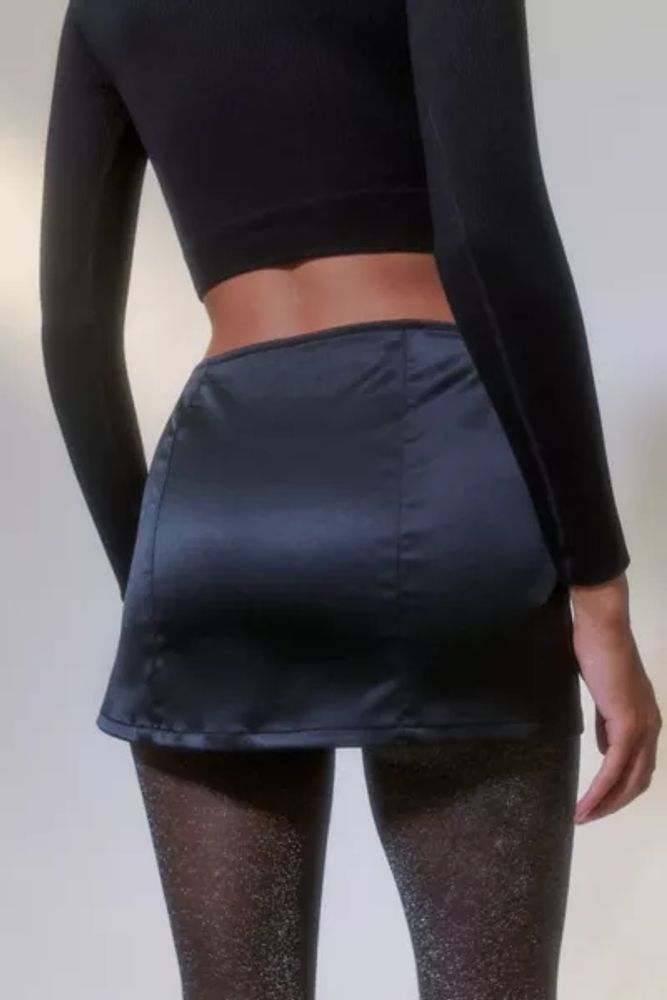 UO Satin Diamante Mini Skirt