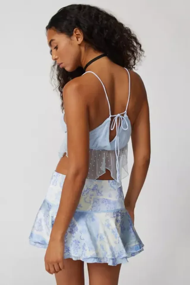 Urban Outfitters Uo Ciara Textured Babydoll Top In Blue,at in