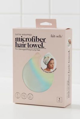 KITSCH Satin-Wrapped Microfiber Hair Towel