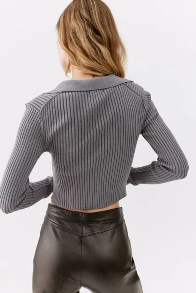 BDG Jude Ribbed Collared Sweater