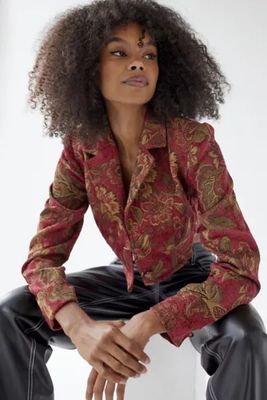 Urban Renewal Remade Cropped Floral Tapestry Jacket
