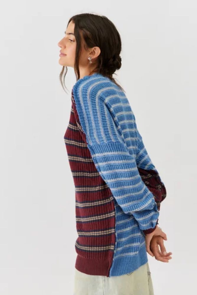 Urban Renewal Remade Outseam Stripe Spliced Sweater