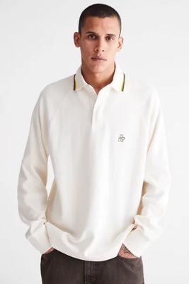 UO Fisheye Heavyweight Long Sleeve Polo Shirt