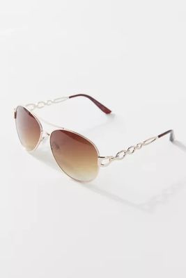Zoey Chain Link Aviator Sunglasses