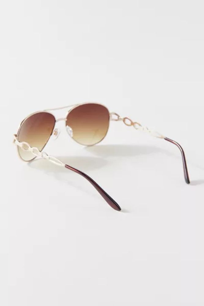 Zoey Chain Link Aviator Sunglasses