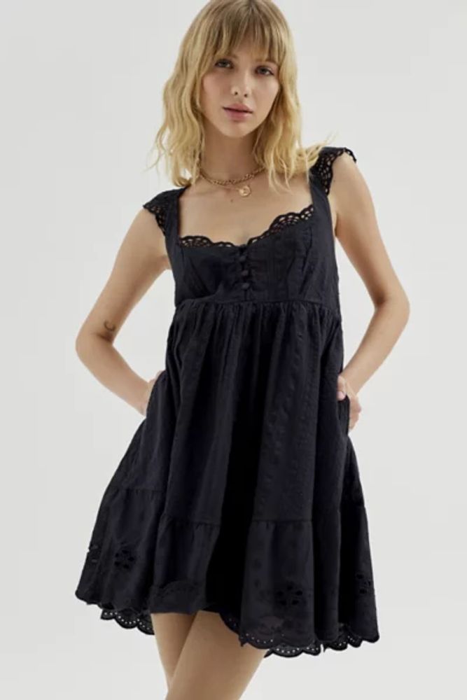 Urban Outfitters UO Wildflower Lace Babydoll Mini Dress