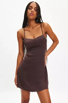 UO Bella Bow-Back Satin Mini Dress