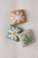 Flower Mini Crochet Throw Pillow