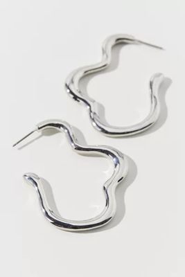 Wavy Oversized Oval Hoop Earring