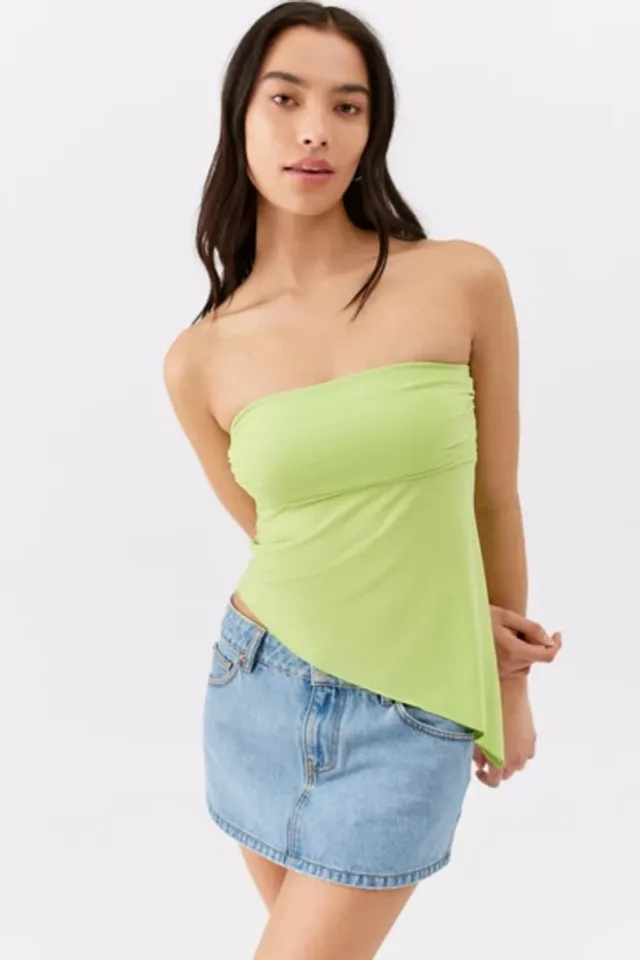 Urban Outfitters UO Nyla Mesh Light Neon Green Cropped Corset Top