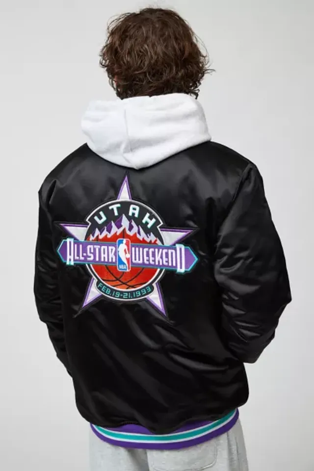 Mitchell & Ness Dallas Cowboys NFL Heavyweight Satin Jacket in Navy, Men's at Urban Outfitters