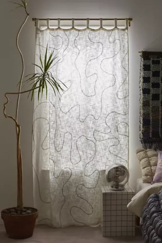 Squiggle Embroidery Window Panel