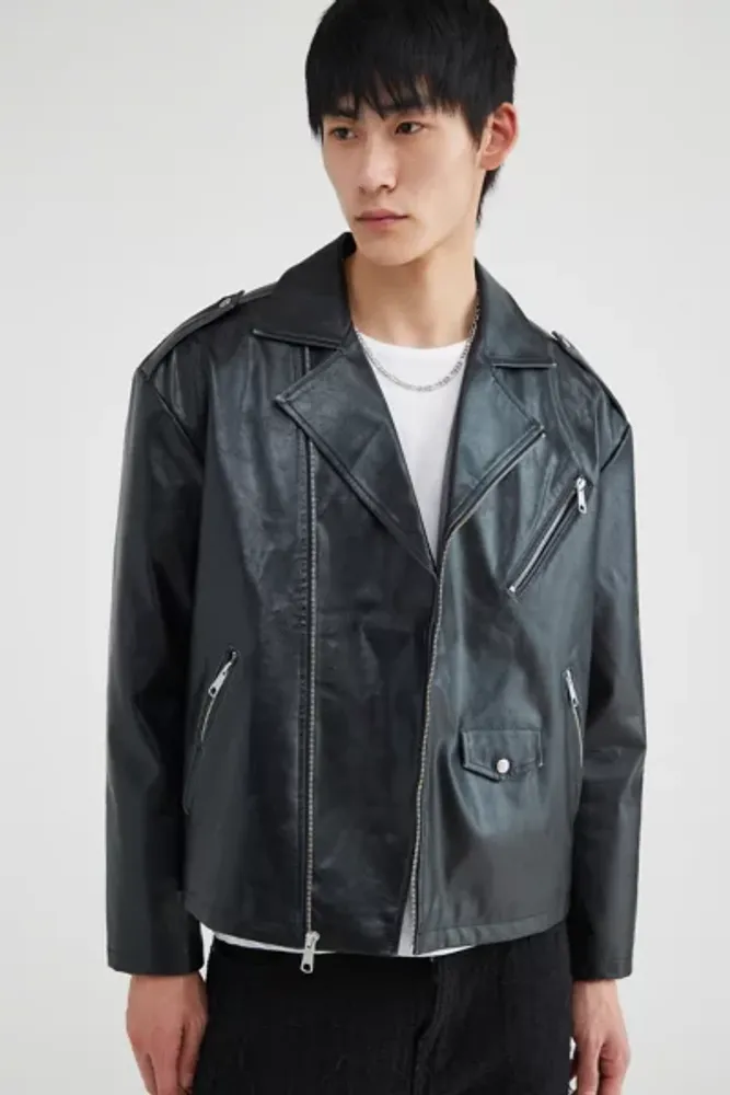 Standard Cloth Faux Leather Biker Jacket