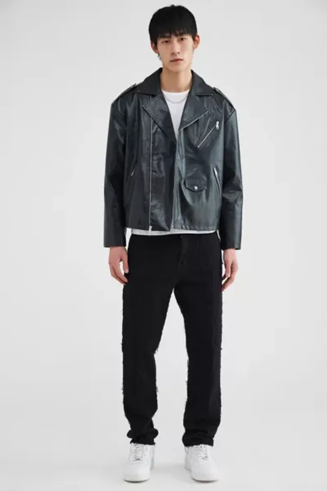 Standard Cloth Faux Leather Biker Jacket