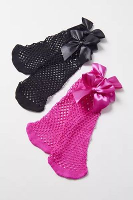 Gem-Topped Fishnet Trouser Sock 2-Pack