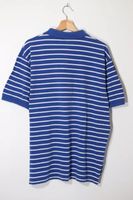 Vintage Polo Ralph Lauren Zip Closure Striped Pique Polo Shirt